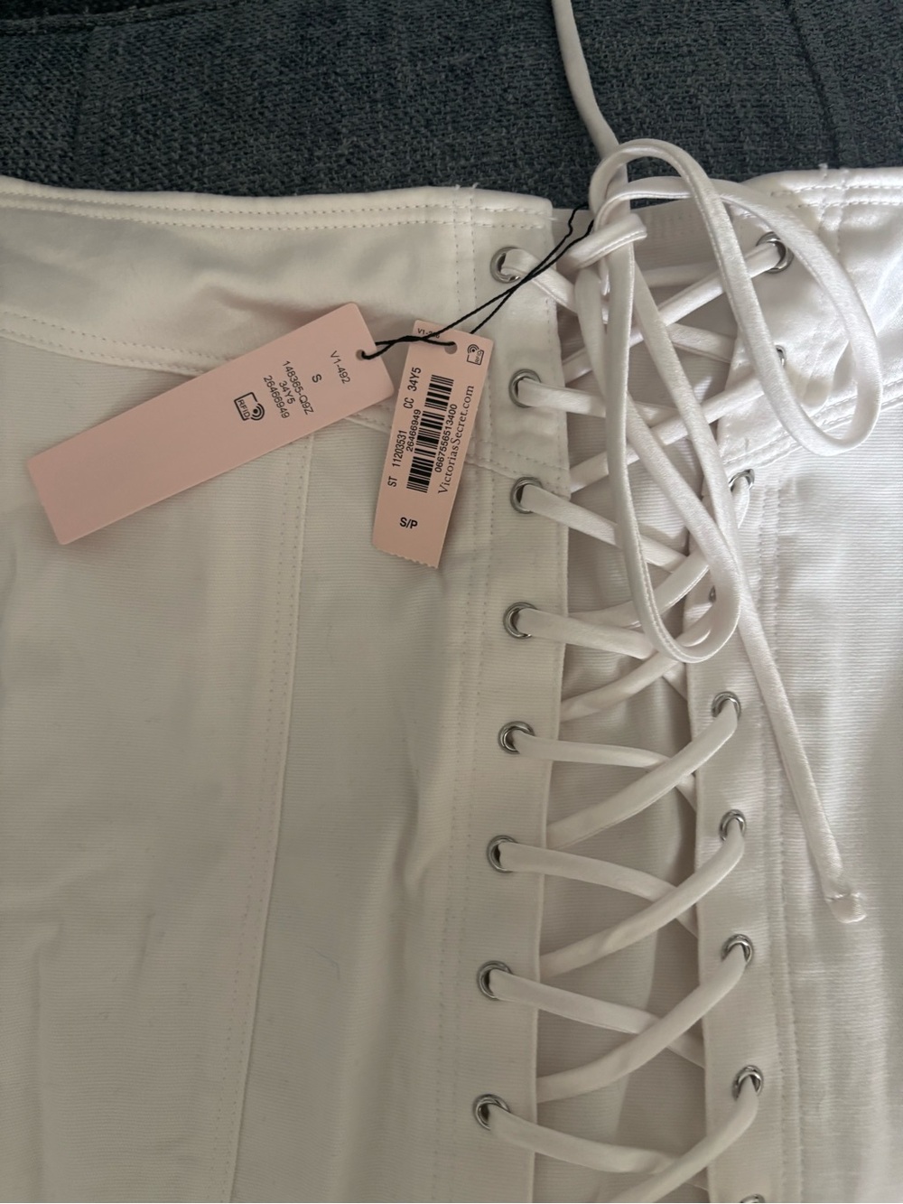 NWT Victoria’s Secret White Lace Up Garter Mini Skirt Size Small